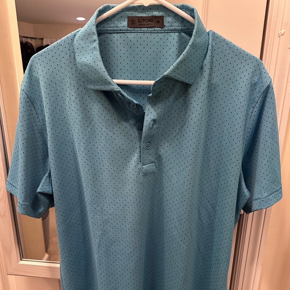 G/FORE Light Blue Perforated Performance Polo